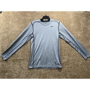 Nike Pro Combat Mens Top Size Small -  Hyperwarm Fitted Crew Gray‎